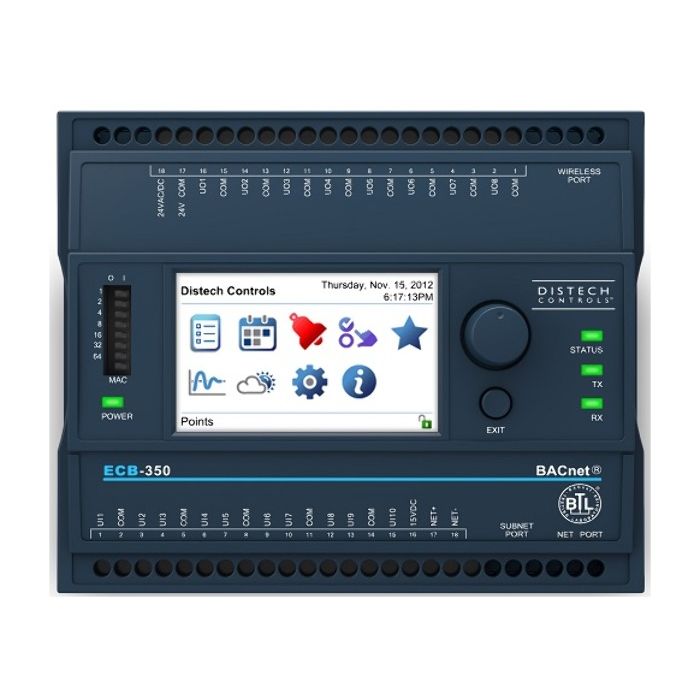 Distech CDIB-350X-00 CDIB series programmable controller with Bacnet MS/TP and onboard I/O and LCD screen with jog dial