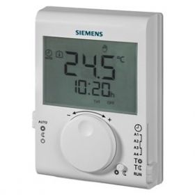 Siemens RDJ100 Room Controller, Large LCD, Heating, DC 3V Battery, 5...30°C, On/Off TPI Output, 24-hour time switch (S55770-T379)