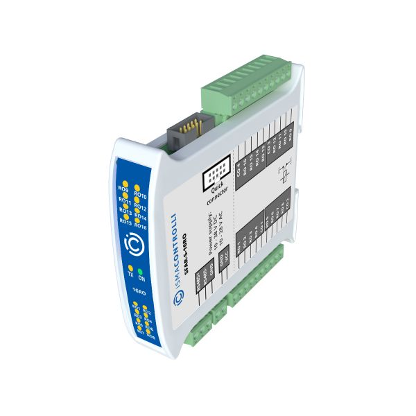 SFAR-S-16RO Industrial I/O module with Modbus RTU/ASCII communication - 16 Relay Outputs (max. 3 A @ 30 V DC, 3 A @ 230 V AC). Power supply 12-24 V DC