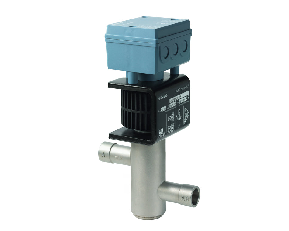 Siemens MVL661.32-12 Magnetic Refrigerant Valve, 2-Way, Solder Connection, PN40, DN32, Kvs 12, AC/DC 24V