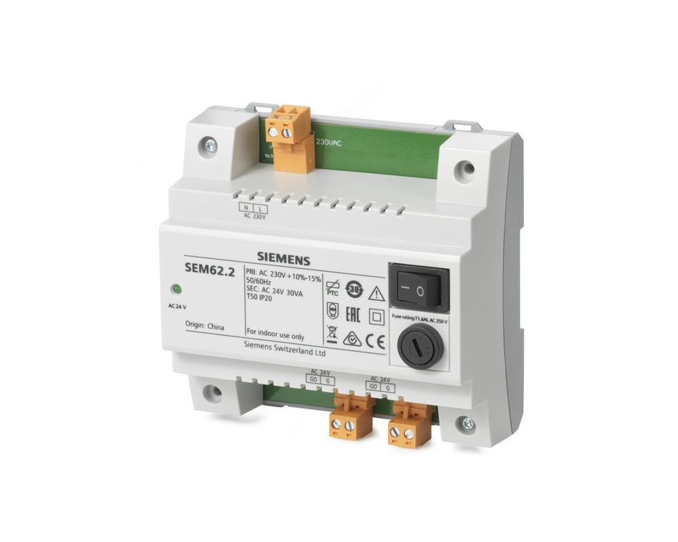 Siemens SEM62.2 Transformer 30VA, AC 230/24V with fuse and switch
