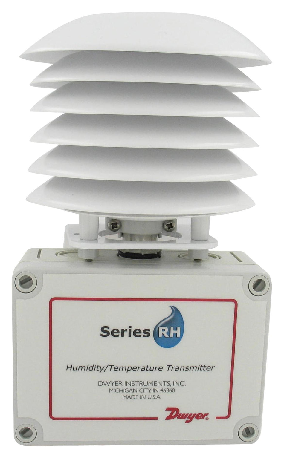 Dwyer RHP-2R11 Outside Air Humidity Temp Sensor, Radiation Shield, Humidity 2% 4-20mA, Temp - 4-20mA