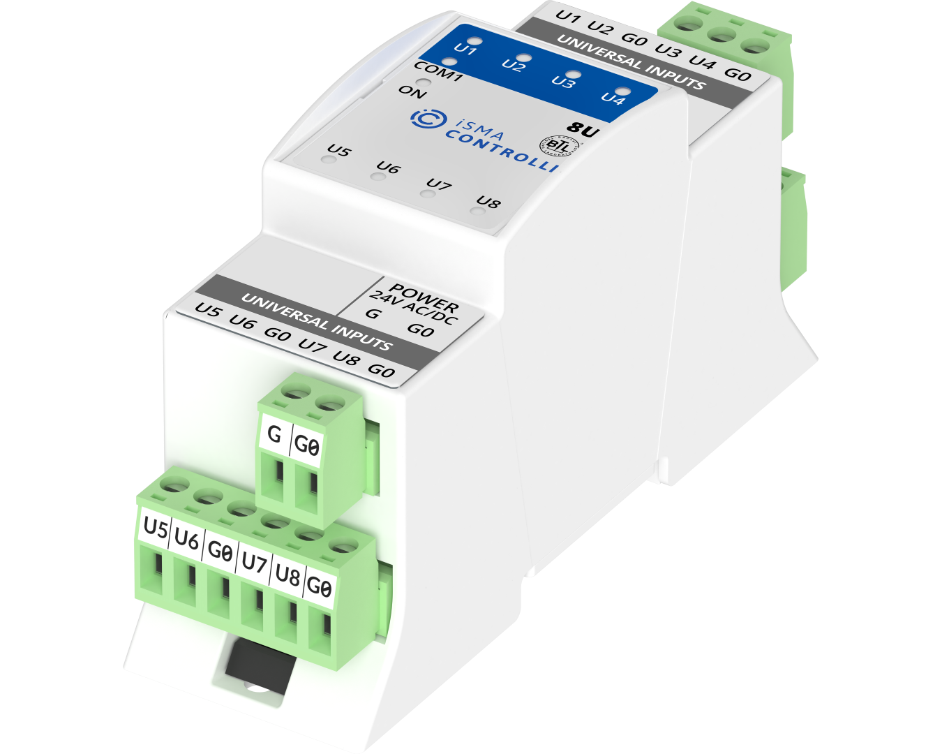 Iso 8 Bank Module iSMA-B-8U I/O module with Modbus RTU/ASCII or BACnet MSTP communicatio ...