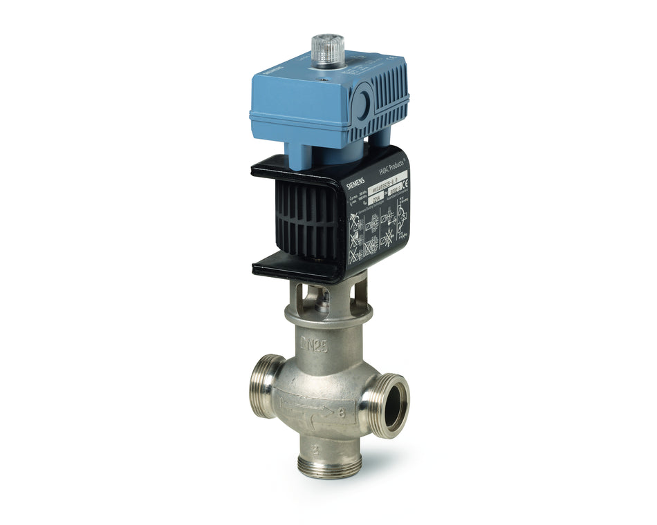 Siemens MXG461S25-8.0 Magnetic Valve, Mixing/2-Way, Modulating, External Thread, PN16, DN25, Kvs 8, AC 24V (Stainless Steel)