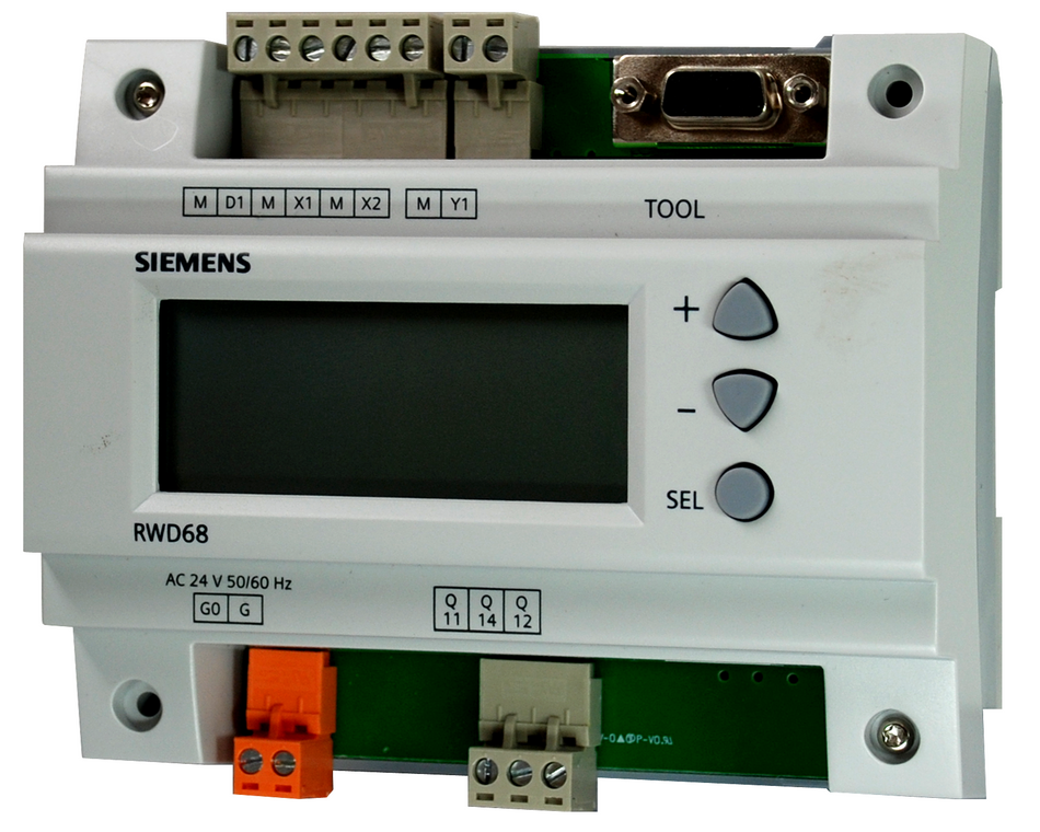 Siemens RWD68 Universal Controller, AC 24V, 2UI, 1DI, 1DO, 1AO, LCD Display