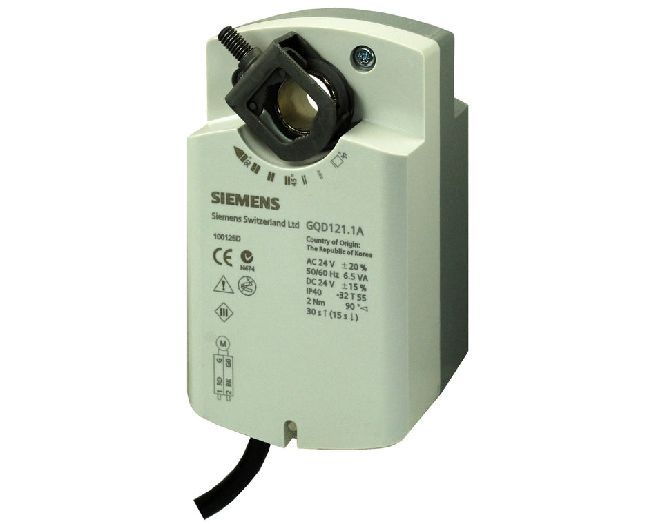 Siemens GQD321.1A Damper Actuator, Rotary, 2Nm, AC 230V, 2-Pos, SR