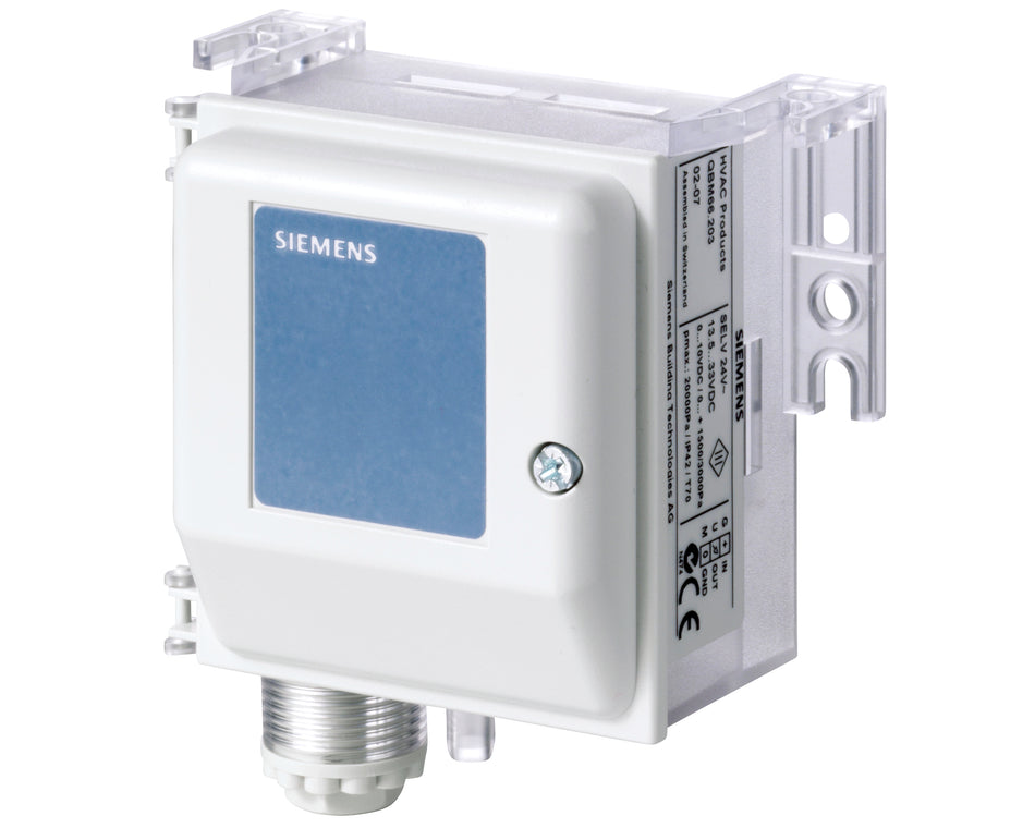 Differential Pressure Sensor, Air/Gas, 0…10V, Ranges: 0-200, 0-250 & 0-500 (Pa)