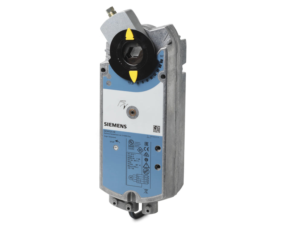Siemens GCA131.1E Damper Actuator, Rotary, 18Nm, AC/DC 24V, 3-Pos, SR