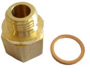 Siemens 9930128002 Adapter for metering ball valves to install direct short temperature sensors type M10 x 1; 38 mm