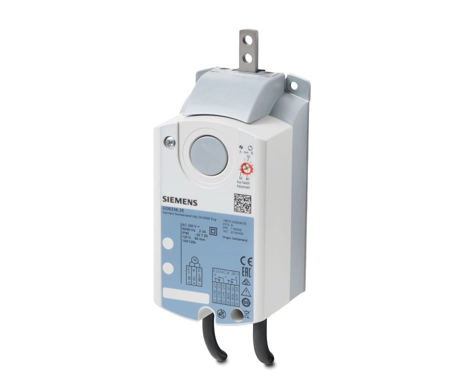 Siemens GDB336.2E Damper Actuator, Linear, 125N, AC 230V, 3-Pos, NSR, Dual Aux. Switches, Potentiometer