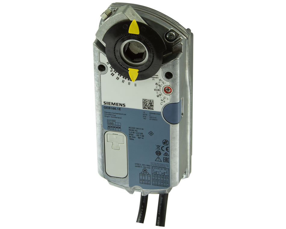 Siemens GEB142.1E Damper Actuator, Rotary, 20Nm, AC/DC 24V, 2/3-Pos, NSR, Potentiometer (S55499-D330)