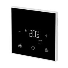 Siemens RDF400BN-BK Flush mount touch BACnet and Modbus room thermostat for 2-/4-pipe FCU with 3-speed fan outputs, on/off control outputs and 2 x multifunctional inputs, fit for square conduit boxes - BLACK