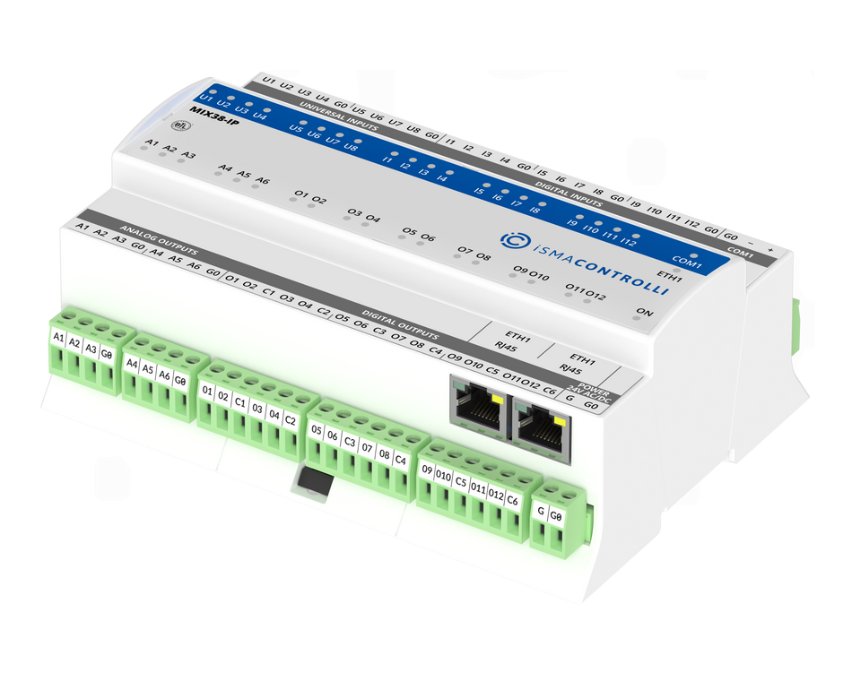 iSMA-B-MIX38-IP Mix Input Output module with RS-485 and IP connectivity
