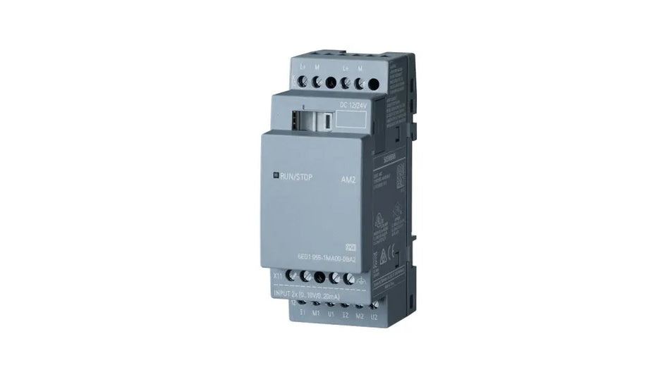 Siemens 6ED1055-1MA00-0BA2 LOGO! AM2 Expansion Module, DC 12/24V, 2 AI, 0 - 10V OR 0 - 20MA (Series 8 - with ethernet)