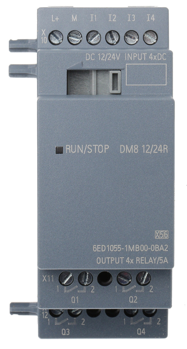 Siemens 6ED1055-1MB00-0BA2 LOGO! DM8 12/24R Expansion Module, DC 12/AC 24 V, 4 DI, 4 Relay (Series 8 - with ethernet)