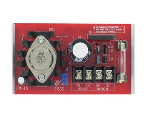 Dwyer BPS-015 AC to DC Converter, 24VAC to DCV Converter, adjustable 1.5 to 27VDC, 1.5A Fused