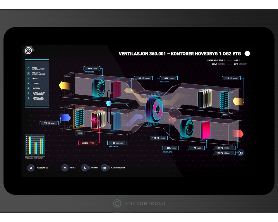 iSMA touch display 10,1" size’, 10-point capacitive touch, screen Aspect Ratio 16:9, Resolution 1366x770
