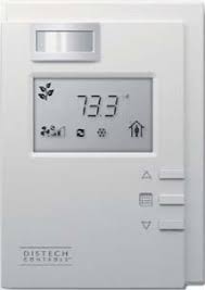 Communicating room temperature and CO2 sensor with backlit display and graphical menus for use with ECL & ECB controllers.