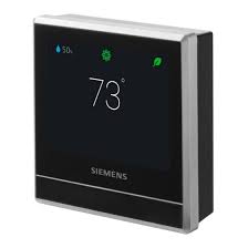 Siemens RDS120 Smart Room Thermostat, Heat & Cool, Backlit Touch Screen, AC 24V, On/Off Output for 3H/2C & heat pumps up to 4H/2C, with single speed fan, WiFi, AQ indication & Green Leaf function  (S55772-T101)