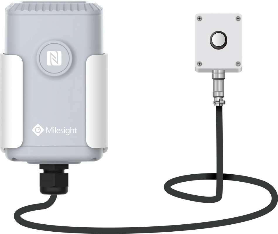 Milesight EM500-LGT Light Sensor, LoRaWAN AU915, outdoor light intensity monitoring for smart city/building control.