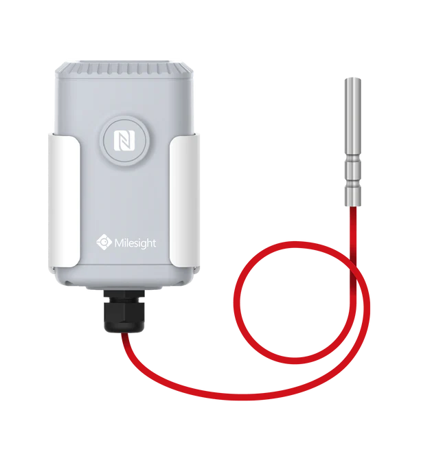 Milesight EM500 PT100 Temperature Sensor, LoRaWAN AU915, supports PT100 probe; temperature range per PN.