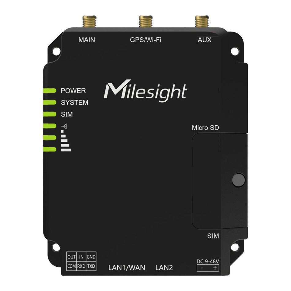 Milesight UR32-L04EU-G-485 Industrial Cellular Router, RS485, GNSS interfaces for secure remote connectivity and edge deployments.