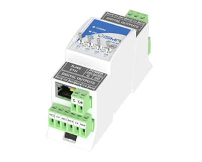 iSMA-B-4O-H-IP I/O module with Modbus TCP/IP (with built in Modbus Gateway to RS485) or BACnetIP communication