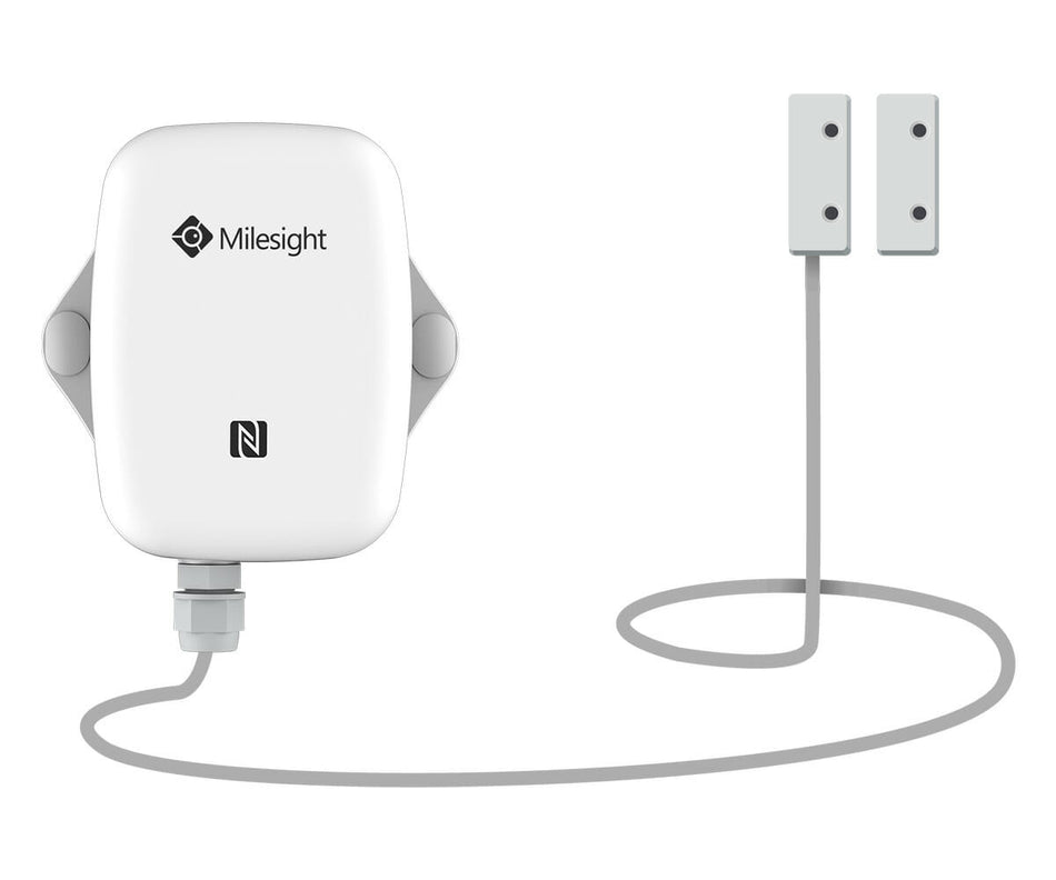 Milesight EM300-MCS Magnetic Contact Sensor, LoRaWAN AU915, door/window open-close monitoring for security and access.