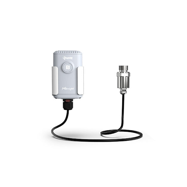 Milesight EM500-PP Pipe Pressure Sensor, LoRaWAN AU915, monitors liquid pressure in pipes; connection per PN.
