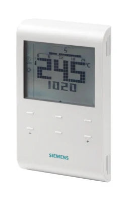 Siemens RDE100.1 Room Thermostat, LCD, Heat, DC 3V Battery, 7-Day Time Switch, On/Off Output (S55770-T279)