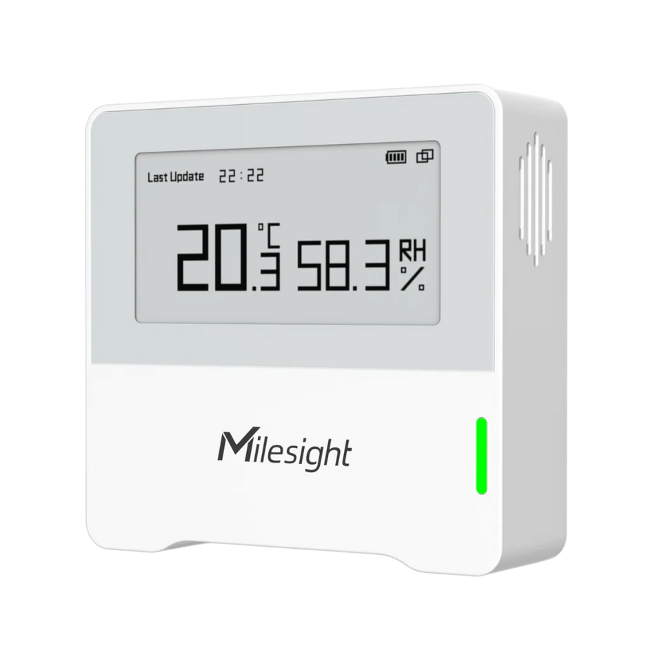 Milesight AM102L IAQ Sensor, LoRaWAN AU915, temperature and humidity monitoring for indoor environments.